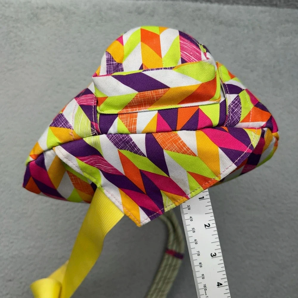 KAVU Sling Bag Funky Geometric Pattern Purple Orange Yellow White Crossbody Bag